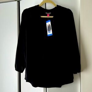 Vince Camuto top, size L. Black. V Neck. Long sleeve,elastic cuffs.